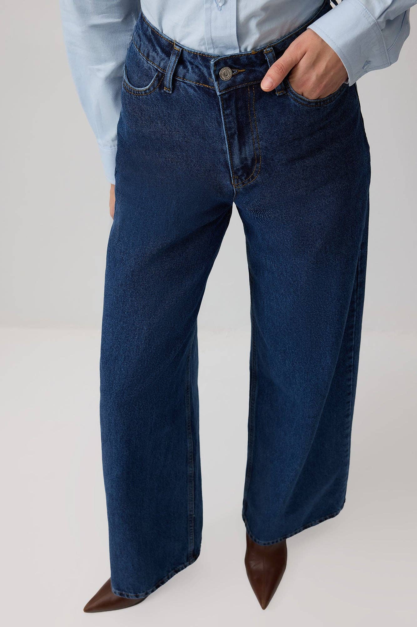 Jeans wide leg in denim