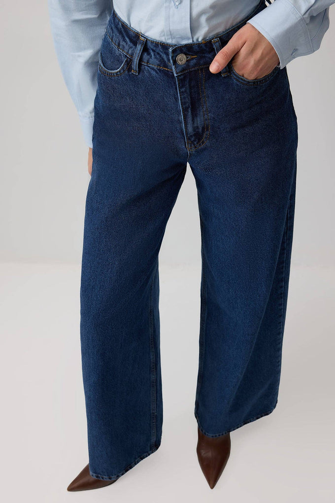 Jeans wide leg in denim