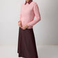 Maglione in maglia a trecce con colletto a contrasto