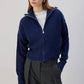 Cardigan in maglia con colletto ampio e zip