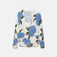 Cardigan jacquard floreale con bottoni