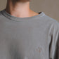 T-shirt oversize pesante in cotone organico grigio pietra