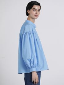Camicia con maniche a palloncino e arricciatura