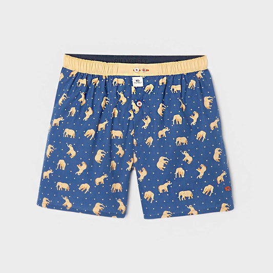 Boxer in cotone organico con stampa elefanti
