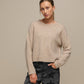 Maglione crop da donna in maglia morbida girocollo
