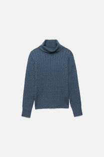 Maglione dolcevita a maglia strutturata