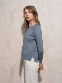 Maglione girocollo in lurex da donna