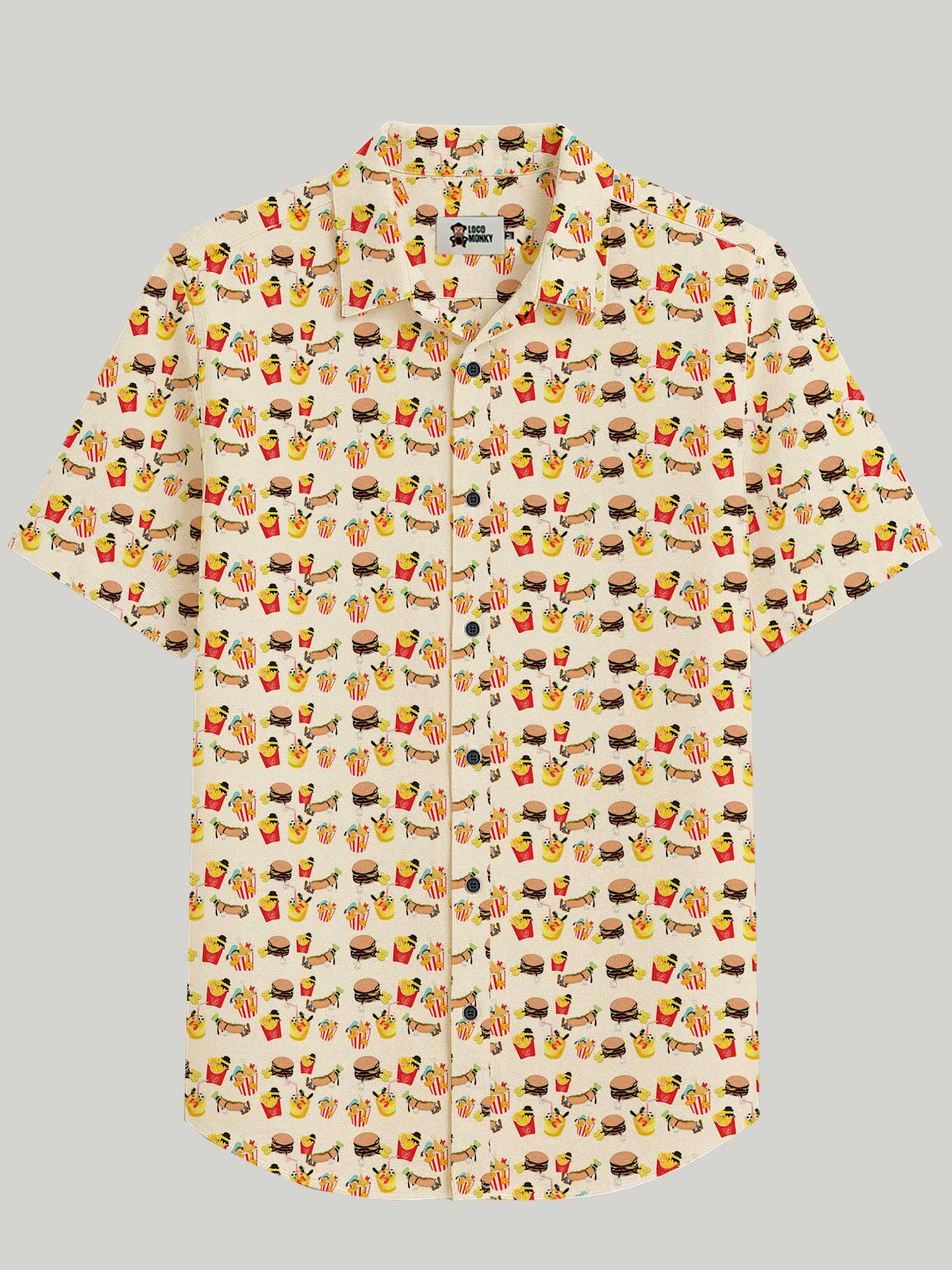 Camicia a maniche corte con stampa cartoon LOCO MONKY