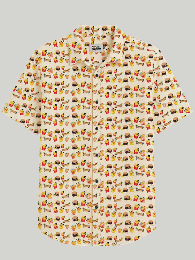 Camicia a maniche corte con stampa cartoon LOCO MONKY