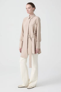 Tunica camicia a righe con cintura e fibbia