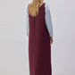 Abito pinafore lungo con scollo a V