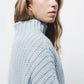 Maglione dolcevita a maglia grossa
