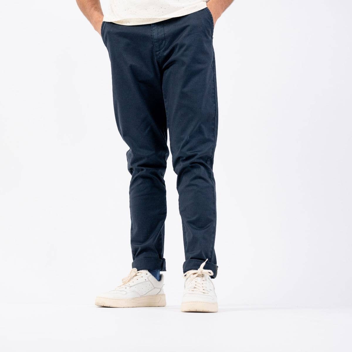 Pantaloni chino in cotone Blu Navy
