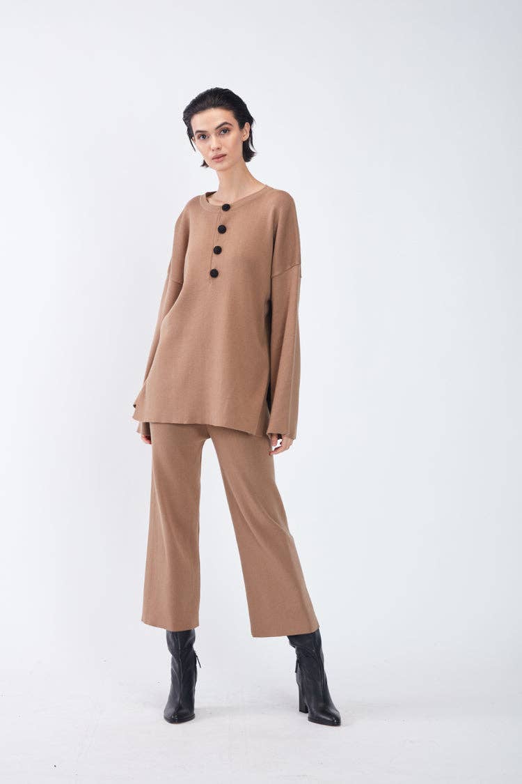 Pantaloni in maglia a gamba larga