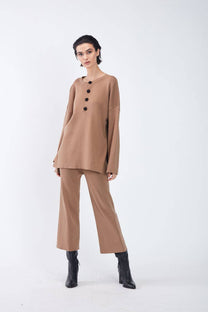 Pantaloni in maglia a gamba larga