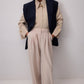 Blazer imbottito asimmetrico blu navy