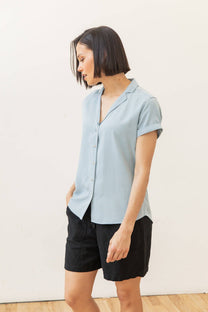 Camicia Innes a maniche corte azzurro cielo