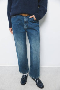 Jeans denim donna a gamba dritta