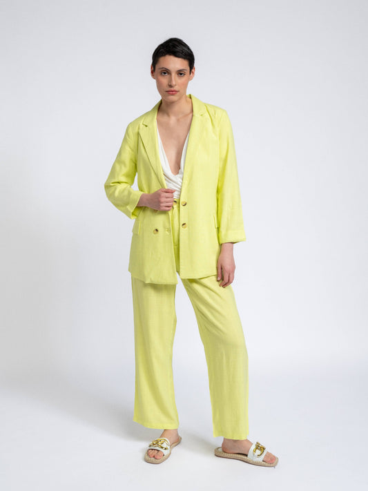 Blazer in lino e viscosa da donna