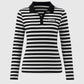 Polo a righe bicolore con maniche lunghe