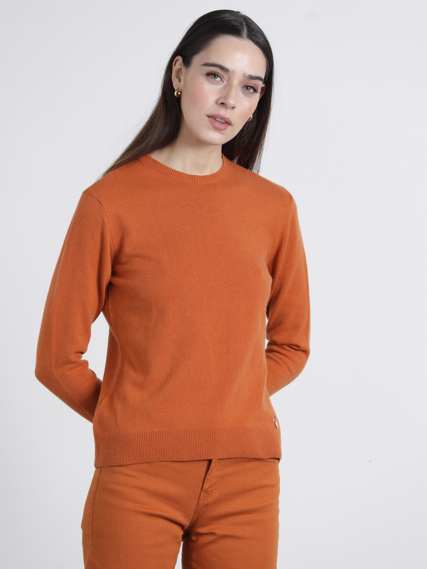 Maglia girocollo in lana e cashmere