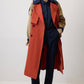Trench coat color block con cintura