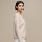 Maglione in maglia con applicazioni a foglia