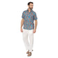 Camicia estiva a maniche corte in voile di cotone con stampa floreale
