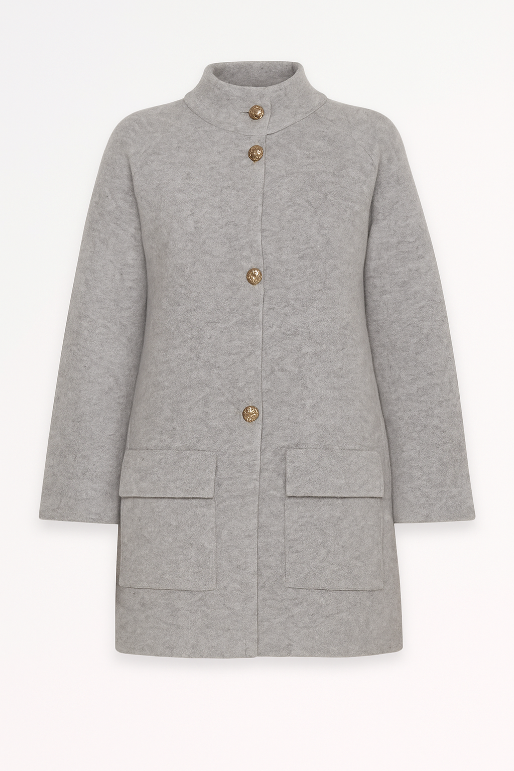 Cappotto strutturato in lana con collo alto