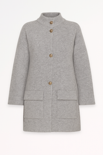 Cappotto strutturato in lana con collo alto
