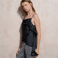 Top fluido drappeggiato con spalline sottili