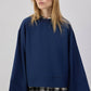 Top oversize blu navy in poliestere