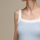 Top in maglia effetto fluffy bicolore