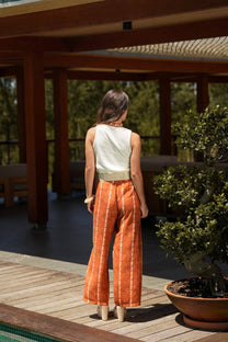 Pantaloni Tie-Dye in Viscosa a Gamba Ampia