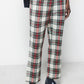 Pantaloni a sigaretta tartan in cotone