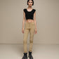Top crop in maglia a costine con bordo ondulato
