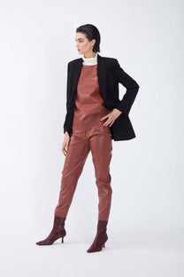 Pantaloni in pelle Napa