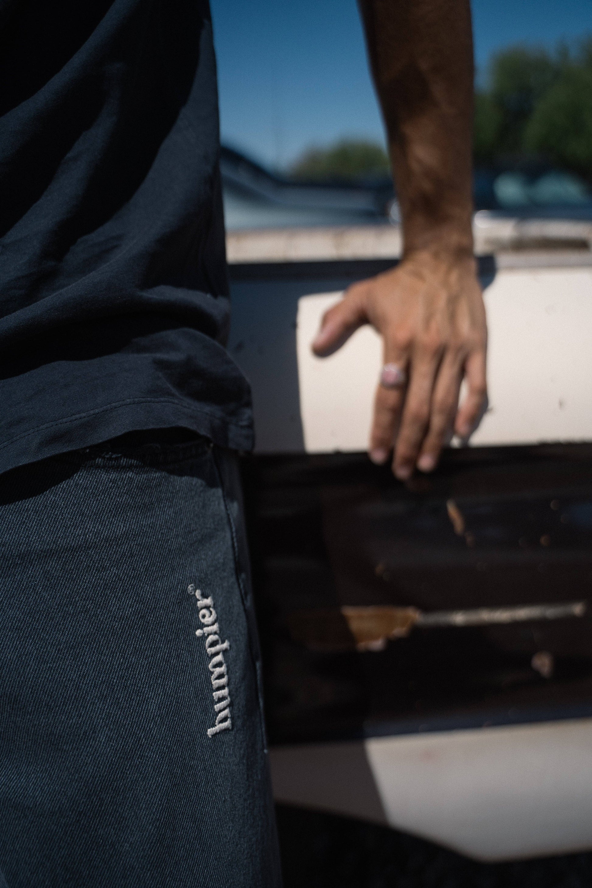 Pantaloni in denim Lucky Ride in cotone biologico