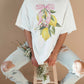 T-shirt oversize limone con fiocco rosa