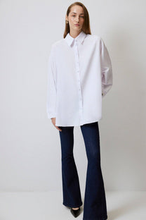 Camicia oversize in popeline
