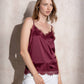 Top in raso con pizzo