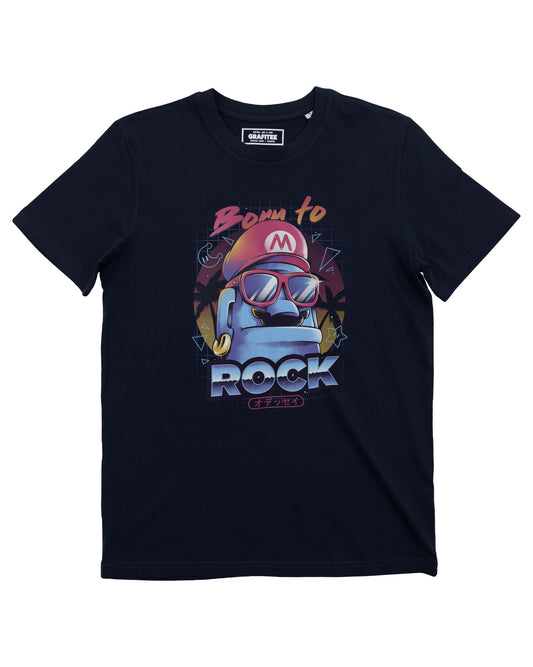 T-shirt unisex Born to Rock Mario Bros blu navy