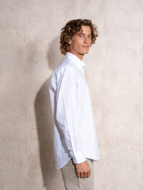 Camicia in popeline di cotone con colletto button-down