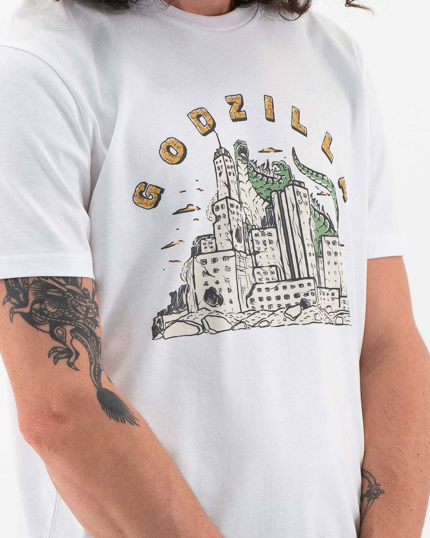 T-shirt Godzilla con grafica Kaiju giapponese