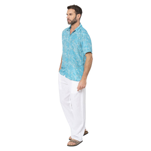 Camicia estiva uomo a manica corta fantasia paisley