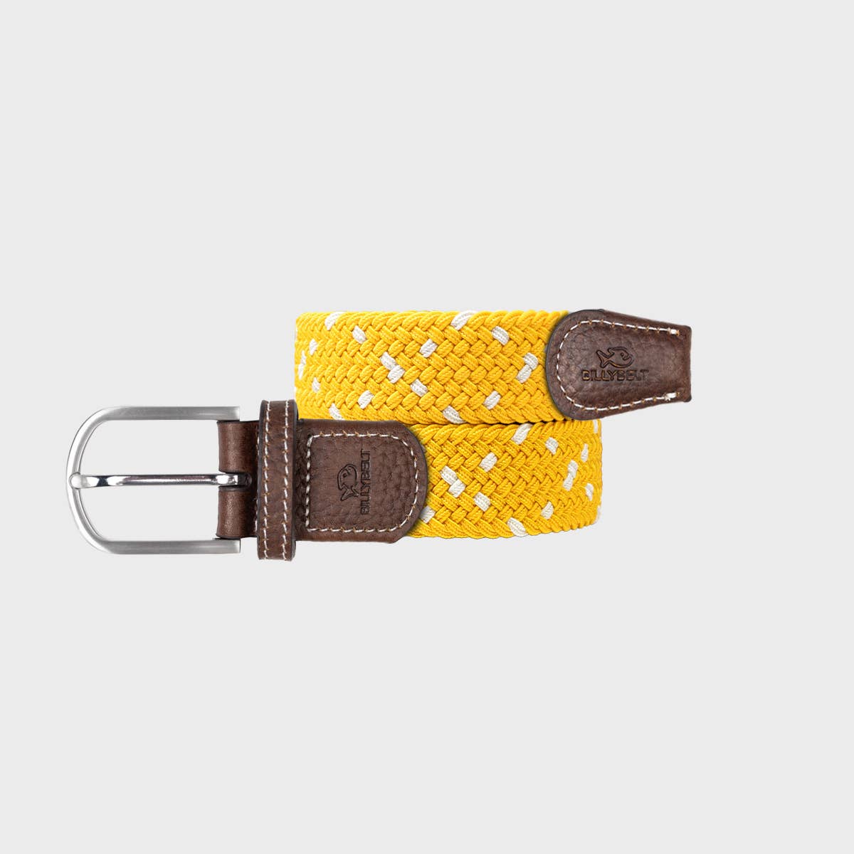Cintura elastica intrecciata Izamal giallo e bianco