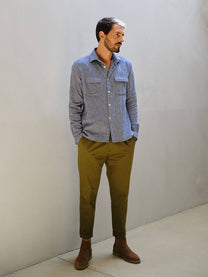 Camicia in flanella Neve blu navy