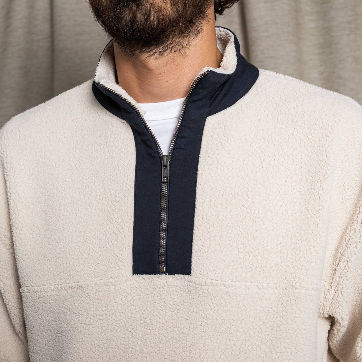 Felpa sherpa con zip Snowflake Milk