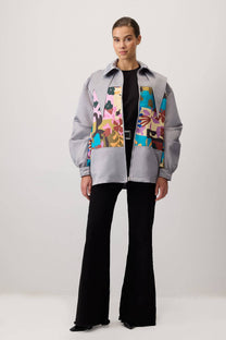 Giacca bomber in raso con zip
