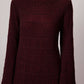 Abito lungo in maglia crochet bordeaux